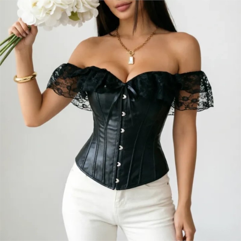 Boning Corset Steel - Steampunk corset top, gothic bustier met
