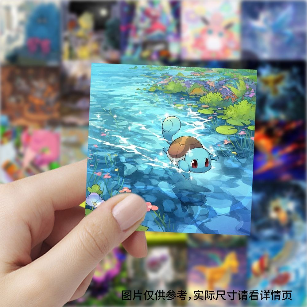 Cosplay Prop Diy - 177 stuks Pokémon-kaart vierkante stickers, kindertijd-anime,