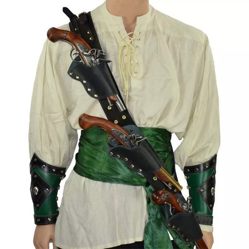 Cosplay Prop Pistol - Renaissance piraat Flintlock pistool houder holster