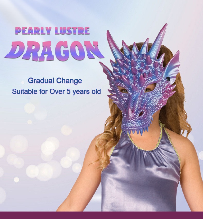 Parel Blauw Dragon Masker 3d P - Cosplay Prop Blueprints recensie en prijs
