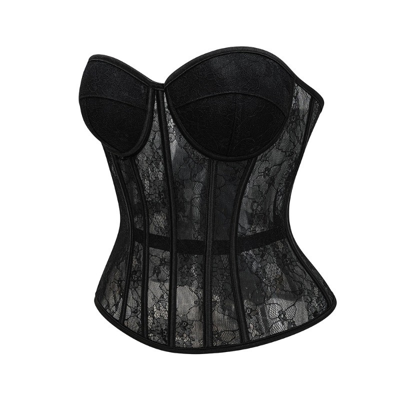 Dames Overbust Corset Top Zwar - Boning Corset Steel recensie en prijs